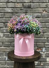 Цветочная композиция из Гипсофила и Розы в шляпной коробке #REPLACE_PRED# Шайковке