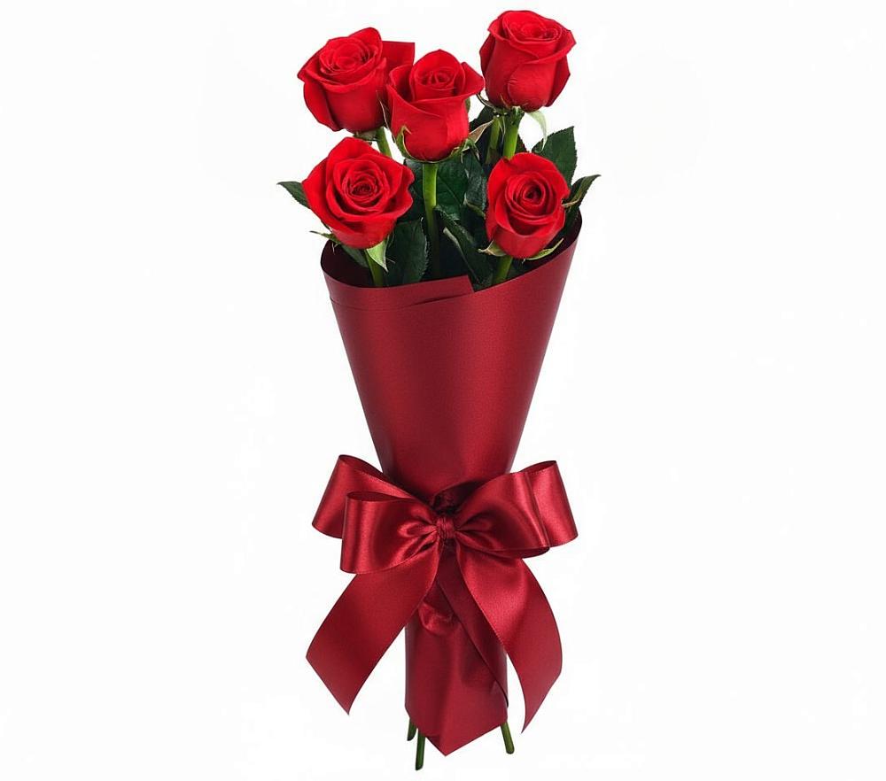 Букет 5 Красных роз Эдлесс Лав в Шайковке