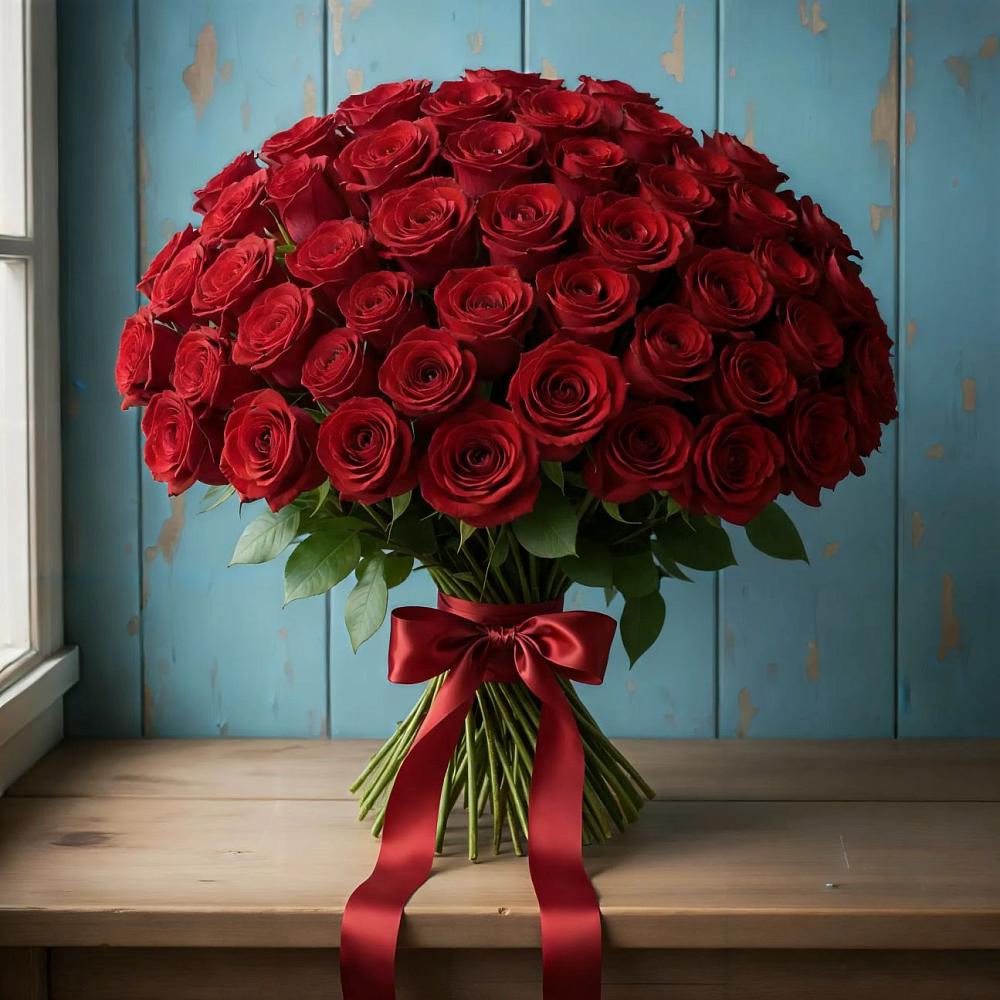 Букет Красные розы Блэк Меджик в Шайковке