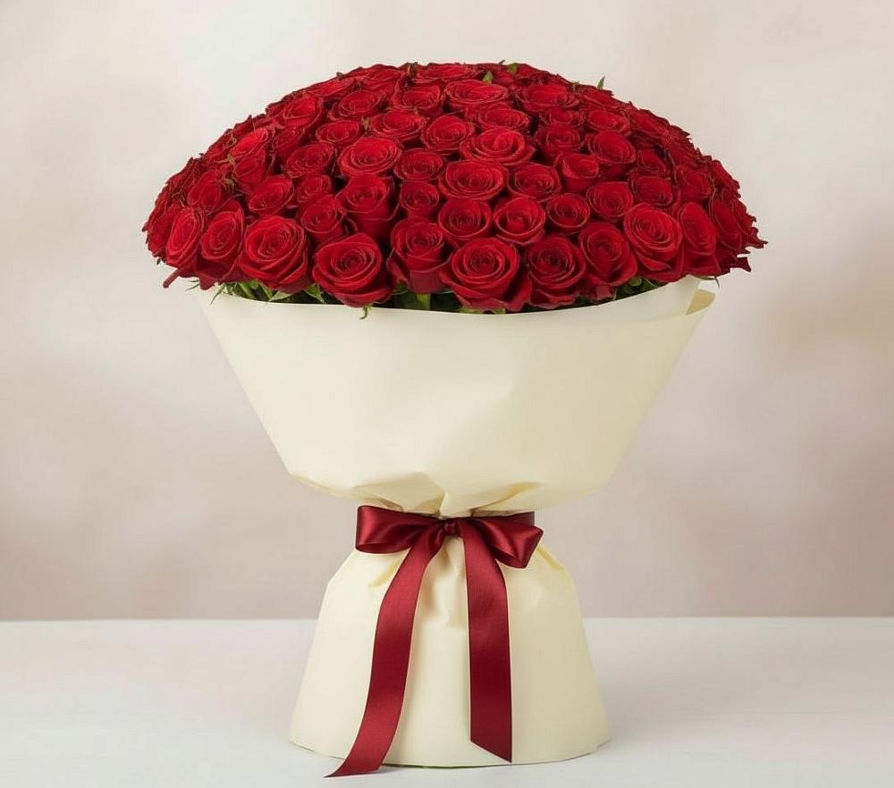 Букет 101 Красная роза Милано в Шайковке