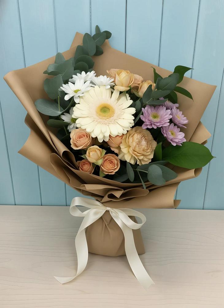Букет цветов из: Герберы и Хризантемы в Шайковке