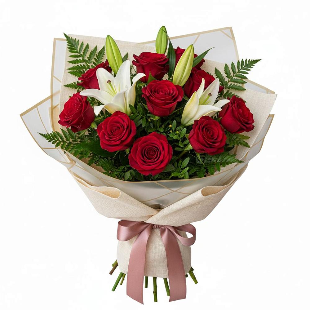 Букет цветов из: Лилии и Розы в Шайковке