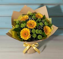 Букет цветов из:  Герберы и Хризантемы в Шайковке