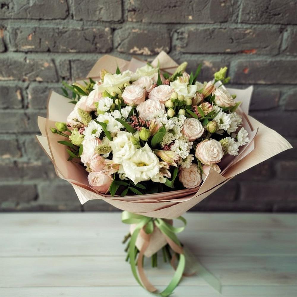 Букет цветов из: Альстромерии, Розы и Хризантемы в Шайковке