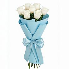 Букет 7 белых роз Проуд в Шайковке