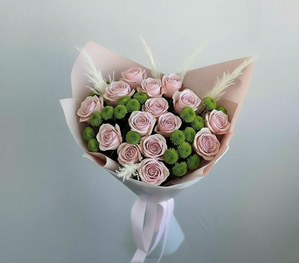 Букет цветов из: Розы и Хризантемы в Шайковке